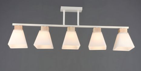 Класична люстра на 5 плафонів B N6663/5 WT+WOOD