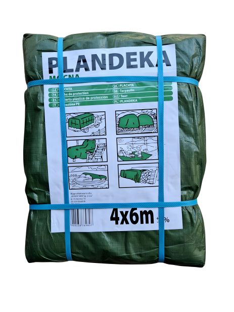 Защитный тент-пландека 4x6м (110г/м2) зеленый, Wimar Польша