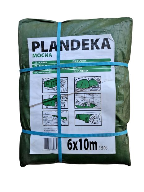 Захисний тент Пландека Тарпаулін 6x10м (110г/м2) зелений (Wimar) Польща з люверсами