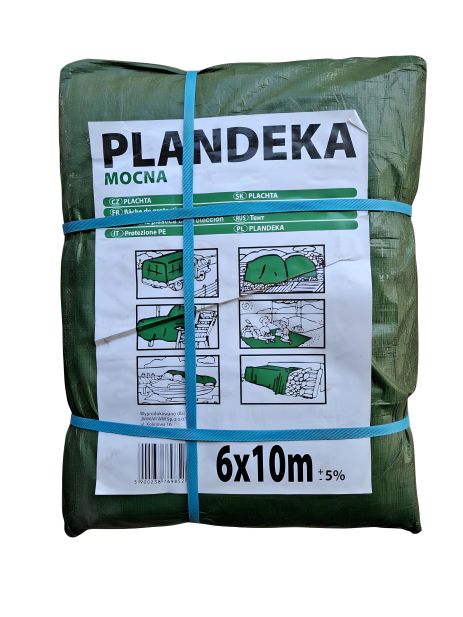 Захисний тент Пландека Тарпаулін 6x10м (110г/м2) зелений (Wimar) Польща з люверсами