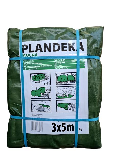 Тент захисний Пландека Тарпаулін 3x5м (110г/м2) зелений (Wimar) Польща з люверсами Тент захисний Пландека Тарпаулін 3x5м (110г/м2) зелений (Wimar) Польща з люверсами