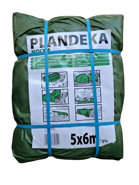 Защитный тент Тарпаулин 5x6м (110г/м2) зеленый (Wimar) Польша с люверсами