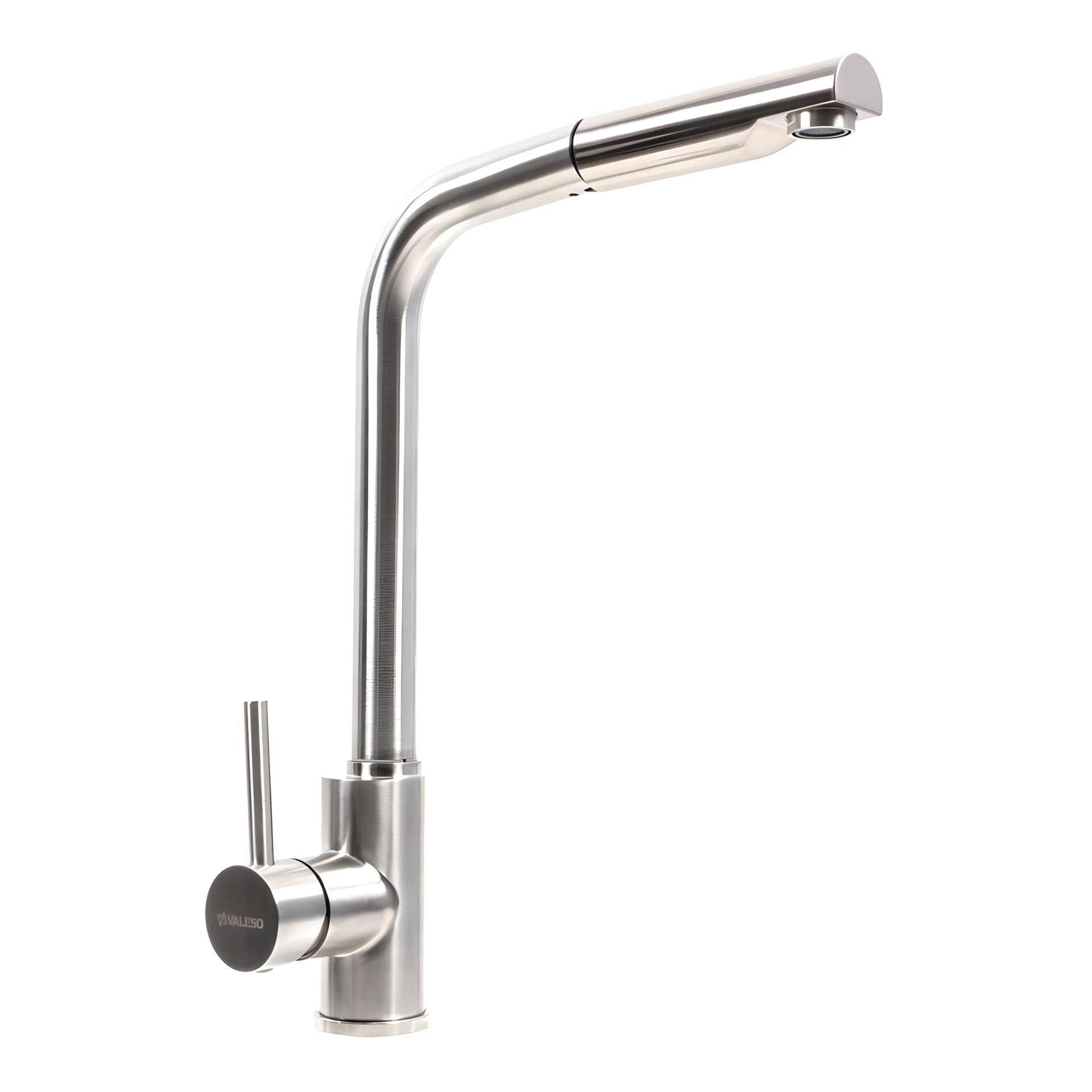 Змішувач кухонний з висувною лійкою, VALESO Q411B нержавійка Змішувач кухонний з висувною лійкою, VALESO Q411B нержавійка