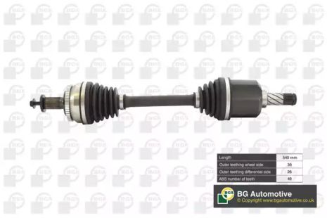 Вал приводний, піввісь VOLVO XC70, VOLVO S60, VOLVO V70, BGA (DS9706LA)