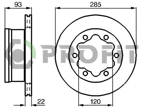 Гальмівний диск VW LT, MERCEDES-BENZ VARIO, MERCEDES-BENZ SPRINTER, PROFIT (50100191)