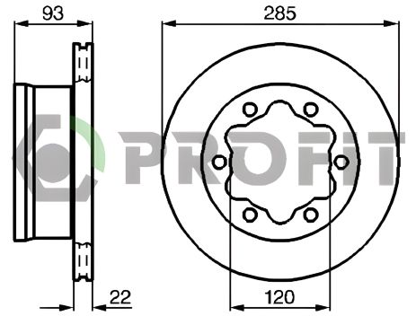 Гальмівний диск VW LT, MERCEDES-BENZ VARIO, MERCEDES-BENZ SPRINTER, PROFIT (50100191)