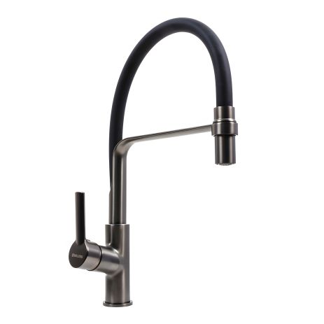 Кухонный смеситель VALESO BQ566 с гибким PVD, черный Кухонный смеситель VALESO BQ566 с гибким PVD, черный