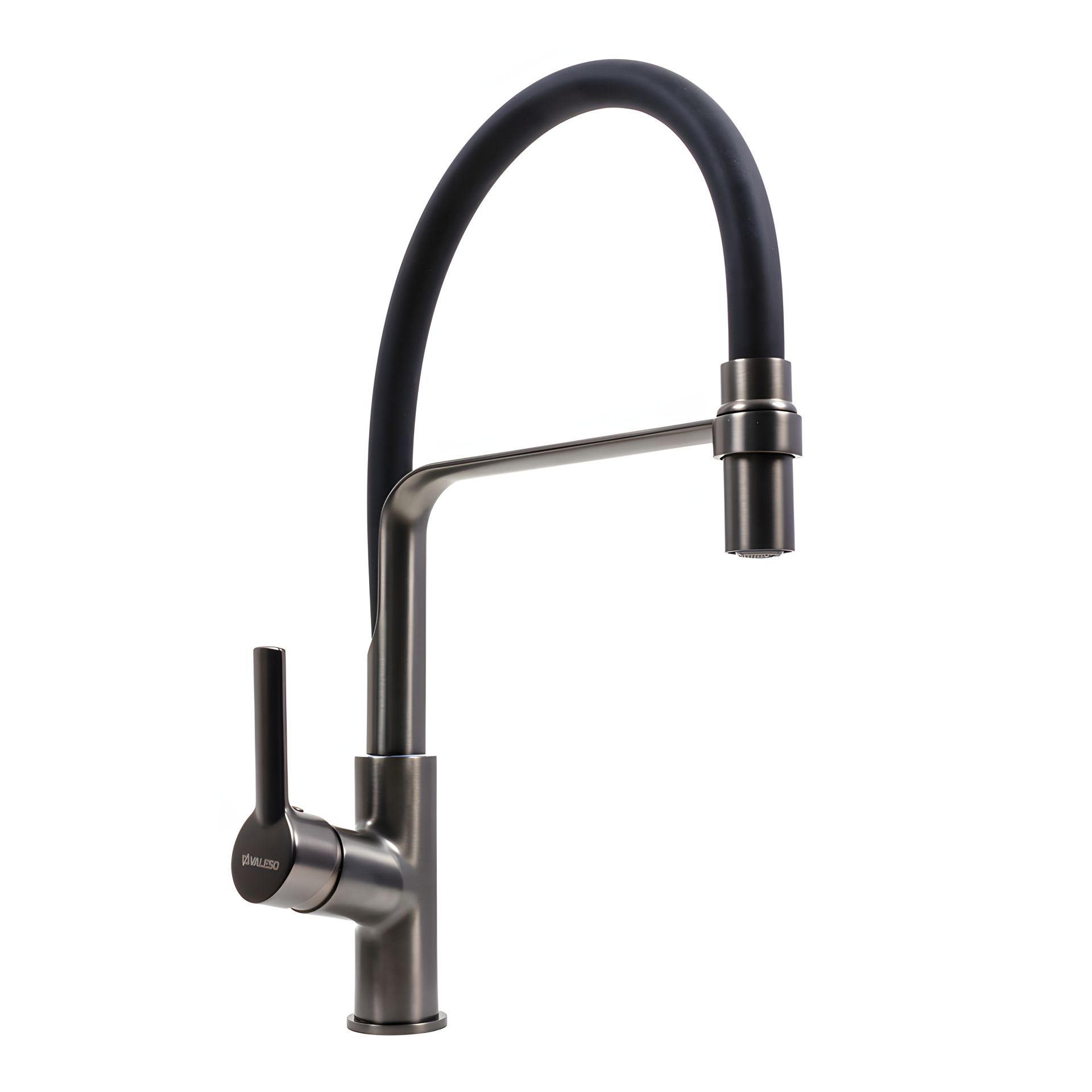 Кухонный смеситель VALESO BQ566 с гибким PVD, черный Кухонный смеситель VALESO BQ566 с гибким PVD, черный