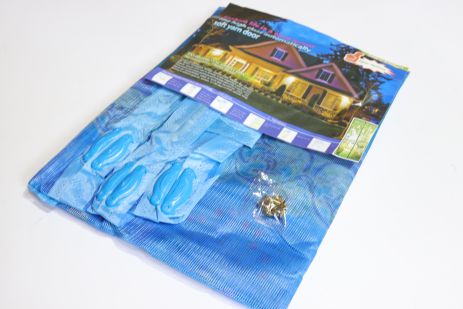 Широка антимоскітна шторка на магнітах 120*210 см на двері 1202/blue