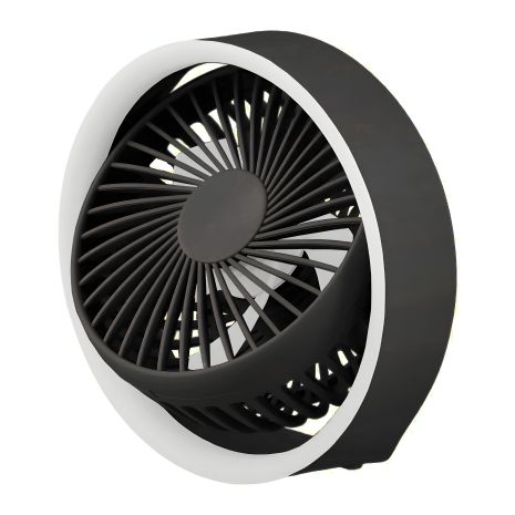 Настільний вентилятор GXQC N601, 1200mAh, 6.5W, LED, чорний