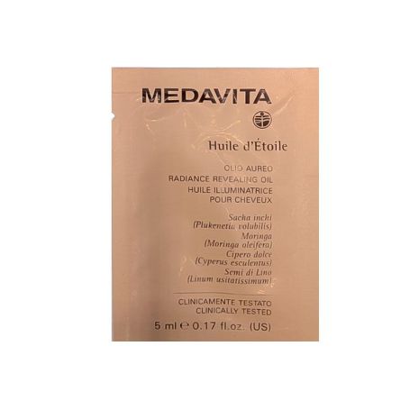 Защитное золотое масло Medavita Huile d'Etoile Revealing Oil для сияния и шелковистости волос, саше 5 мл