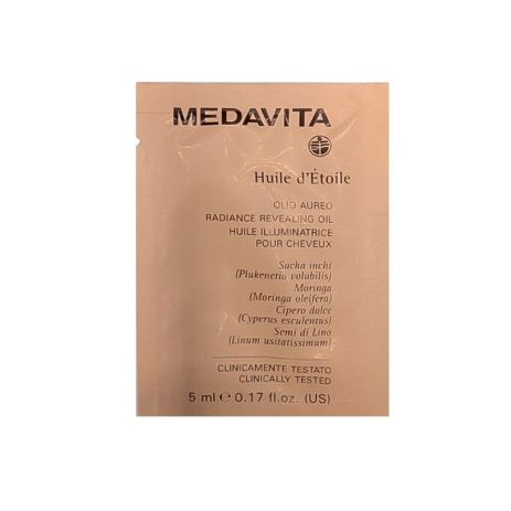Защитное золотое масло Medavita Huile d'Etoile Revealing Oil для сияния и шелковистости волос, саше 5 мл