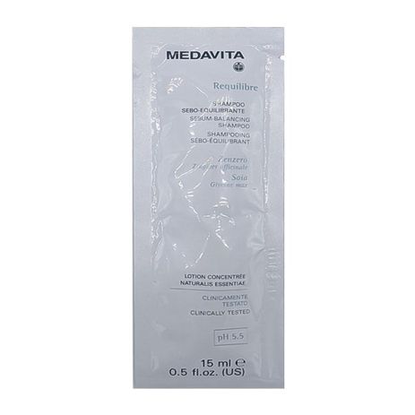 Шампунь себорегулирующий Medavita Requilibre Shampoo Sebo-Equilibrante для баланса жирной кожи головы, саше 15 мл
