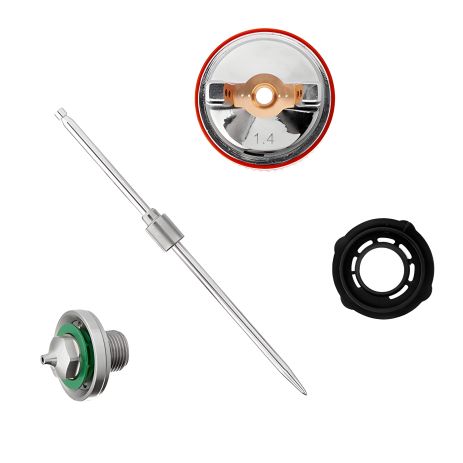 Форсунки комплект 1.4 мм для краскопультов HVLP II PT-0100, PT-0105, PT-0105D (дюза, воздушная головка, игла) INTERTOOL PT-2114