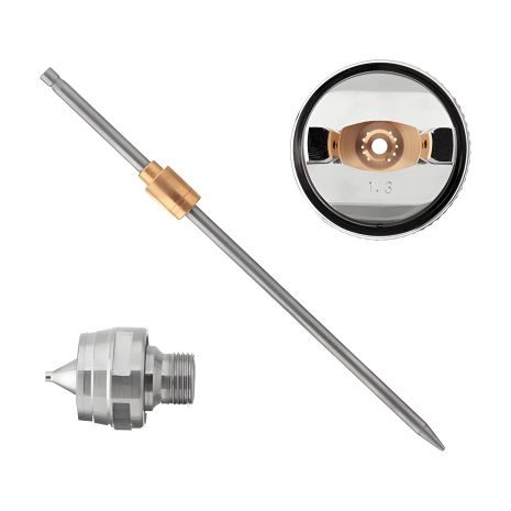 Комплект форсунки 1,3 мм для краскопульта HVLP PT-0102 (форсунка, воздушная головка, игла), INTERTOOL PT-2000