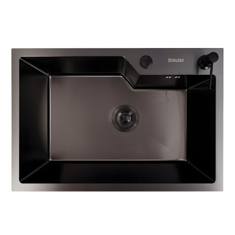 Handmade кухонна мийка VALESO 65х43 чорна PVD (3,0/0,8)