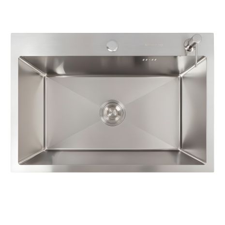 Кухонная мойка из нержавейки 65*45 Valeso Handmade (круглый сифон, 3,0/0,8)