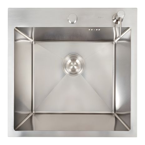 Мийка кухонна 50*50 нержавійка, DECOR Valeso Handmade (сифон круглий, 3,0/0,8)