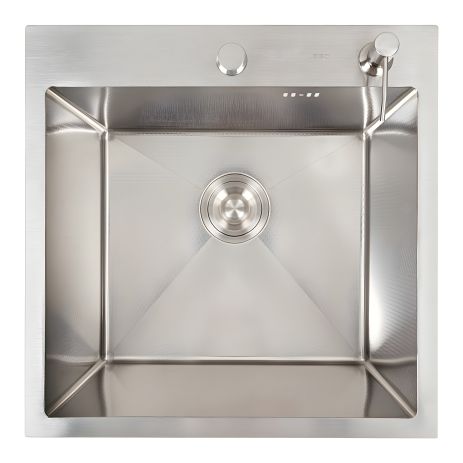 Мийка кухонна 50*50 нержавійка, DECOR Valeso Handmade (сифон круглий, 3,0/0,8)