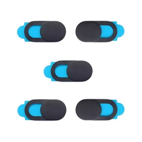 Темно-серые шторки для веб-камеры на скотче, 5шт