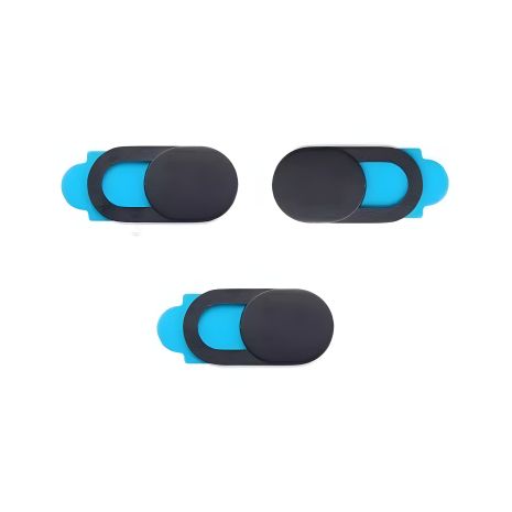 Темно-серые шторки для веб-камеры на скотче, 3шт