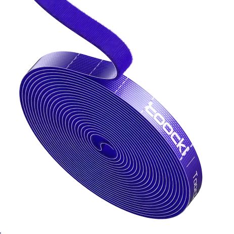 Кабельний органайзер Toocki для стяжки дротів з липучкою, 10 мм x 5 м, Blue Кабельний органайзер Toocki для стяжки дротів з липучкою, 10 мм x 5 м, Blue