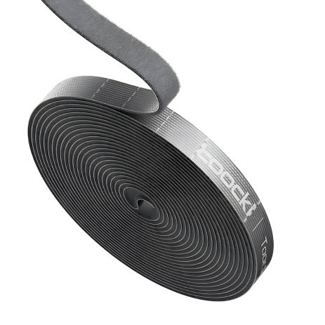 Toocki липучка для проводов - кабельный органайзер, 10 мм x 5 м, Grey Toocki липучка для проводов - кабельный органайзер, 10 мм x 5 м, Grey