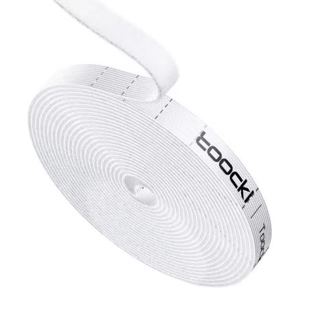Кабельний органайзер Toocki для стяжки дротів з липучкою, 10 мм x 5 м, White