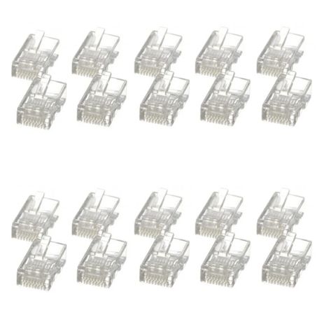 Конектор RJ45 Cat6 прозорий 20шт