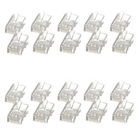 Прозрачный коннектор RJ45 Cat6 20шт
