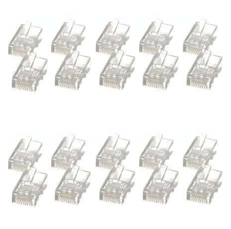 Прозрачный коннектор RJ45 Cat6 20шт