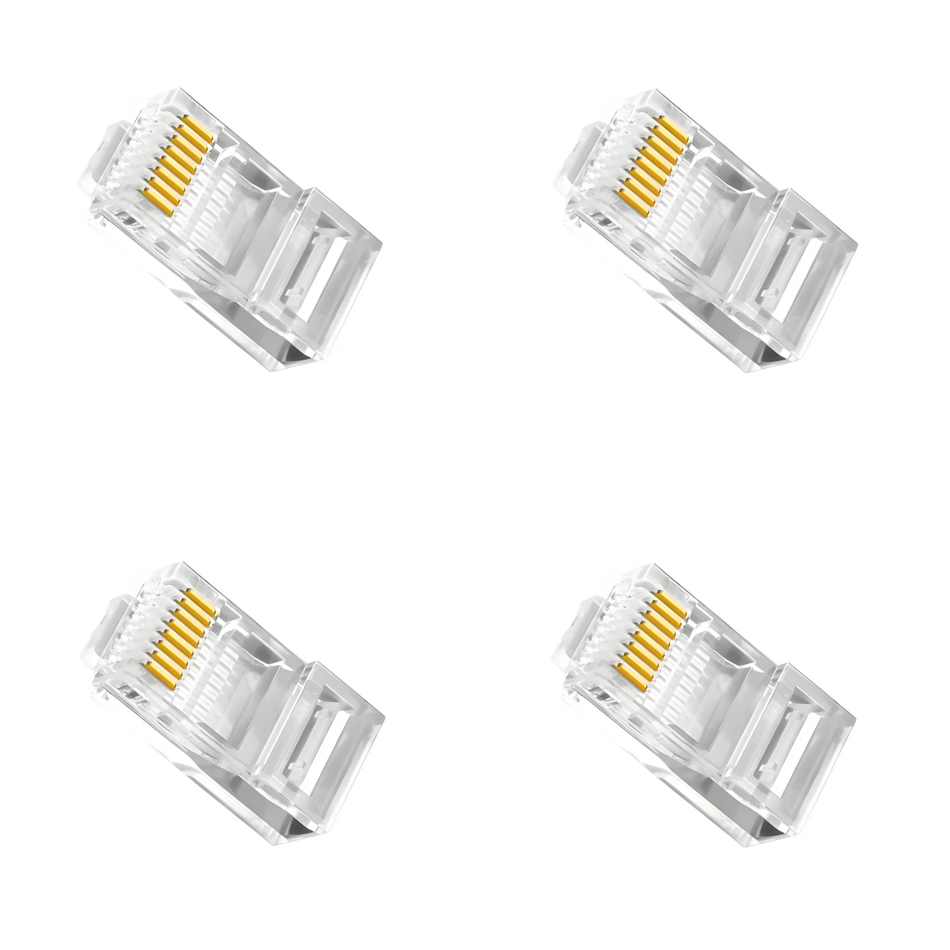 Конектор RJ45 Cat6 прозорий 4шт Конектор RJ45 Cat6 прозорий 4шт