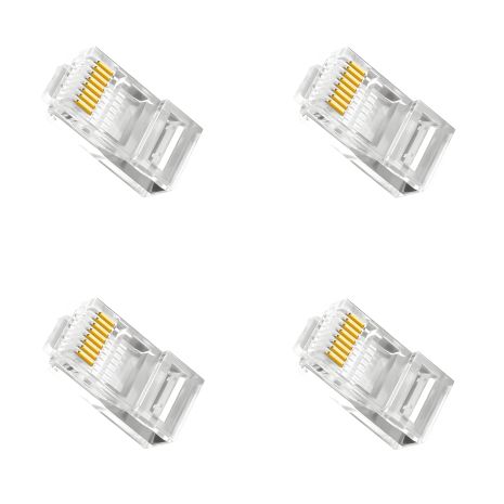 Конектор RJ45 Cat6 прозорий 4шт Конектор RJ45 Cat6 прозорий 4шт