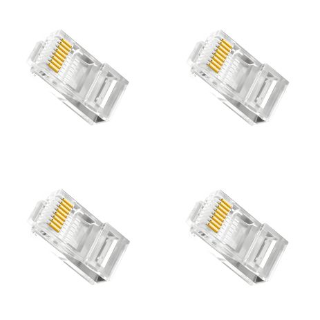 Прозрачный коннектор RJ45 Cat6 4шт