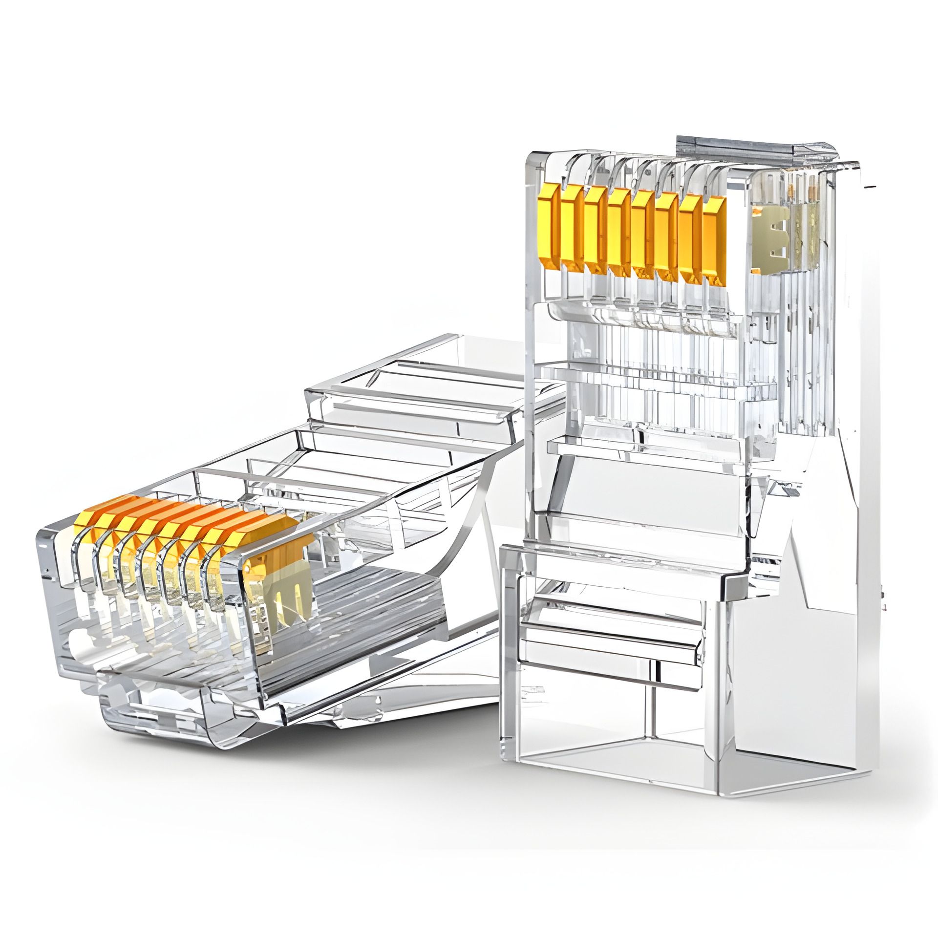Прозрачный коннектор RJ45 Cat6 2шт Прозрачный коннектор RJ45 Cat6 2шт
