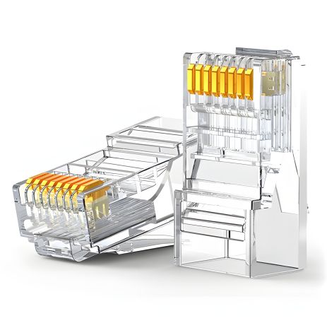 Конектор RJ45 Cat6 прозорий 2шт Конектор RJ45 Cat6 прозорий 2шт