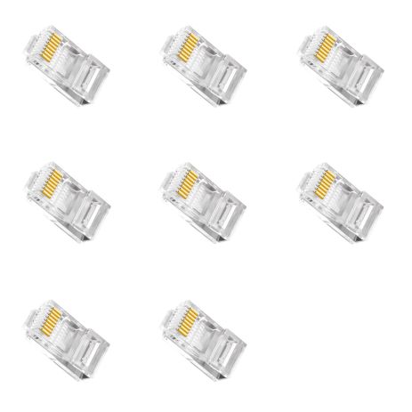 Конектор RJ45 Cat6 прозорий 8шт