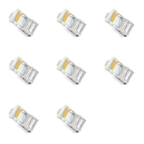 Прозрачный коннектор RJ45 Cat6 8шт