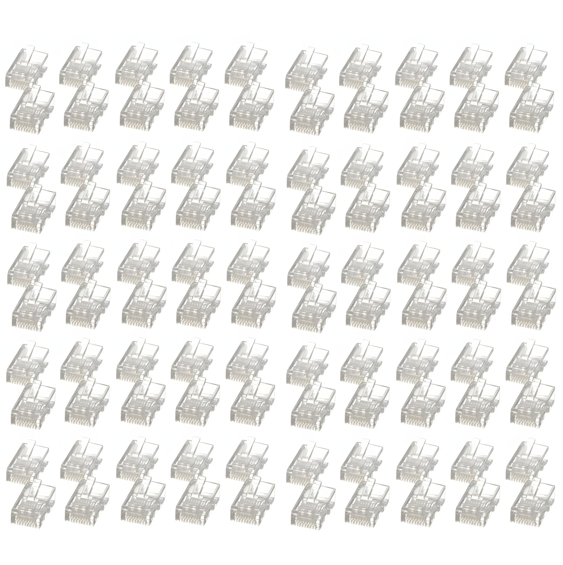 Прозрачный коннектор RJ45 Cat6 100шт Прозрачный коннектор RJ45 Cat6 100шт