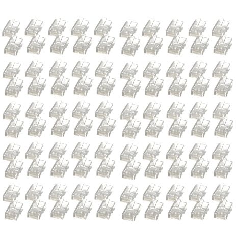Прозрачный коннектор RJ45 Cat6 100шт
