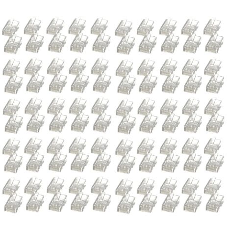 Конектор RJ45 Cat6 прозорий 100шт