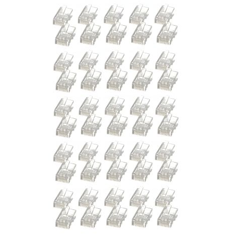Прозрачный коннектор RJ45 Cat6 50шт