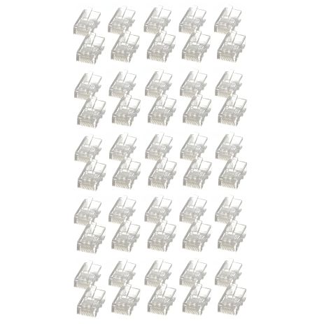 Прозрачный коннектор RJ45 Cat6 50шт