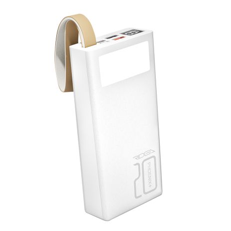 Повербанк Ridea RP-D20L+ Phoenix20+ PD/QC 3.0 20W digital display + lamp 20000 mAh white