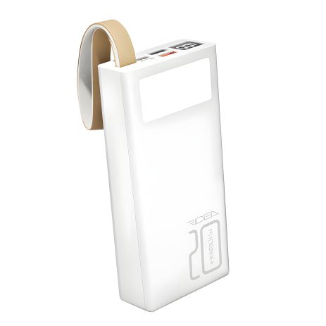 Повербанк Phoenix20+ от Ridea RP-D20L+ с цифровым дисплеем и лампой, PD/QC 3.0 20W 20000 мАч белый