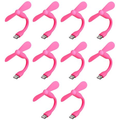 Рожевий мобільний вентилятор USB, набір 10 шт