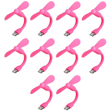 Рожевий мобільний вентилятор USB, набір 10 шт