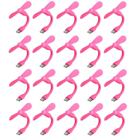 Рожевий мобільний вентилятор USB, від повербанка, ноутбука, комплект 100шт