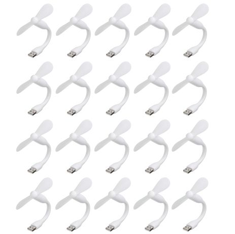 Комплект из 50 белых мобильных вентиляторов USB, для повербанка и ноутбука