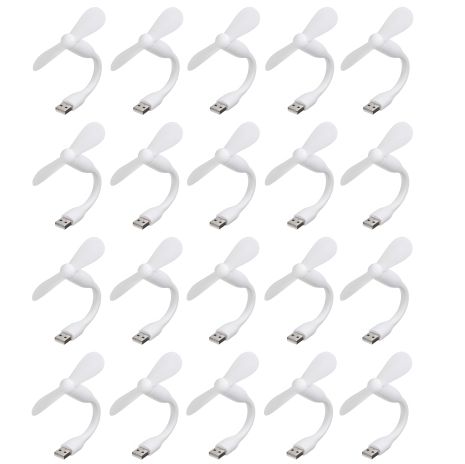 Мобільний вентилятор USB білий, від повербанка, ноутбука, комплект 100шт